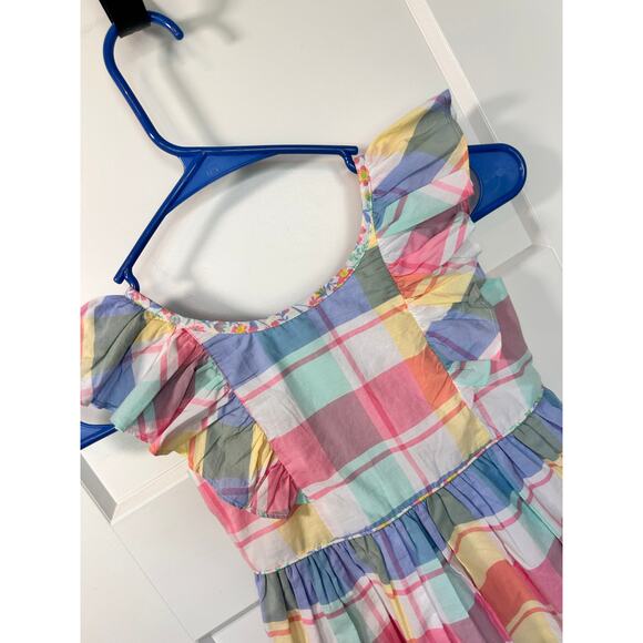NWT Tommy Bahama Kids Girls Pastel Plaid Ruffle Sleeveless Dress Multicolor SZ 5 - Picture 2 of 12